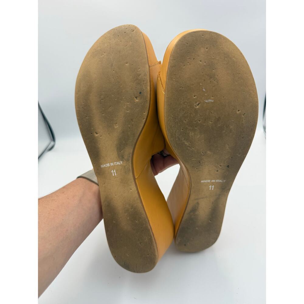 Garnet Hill Yellow Leather Wedge Sandal Made in Italy 11 - Picture 9 of 9